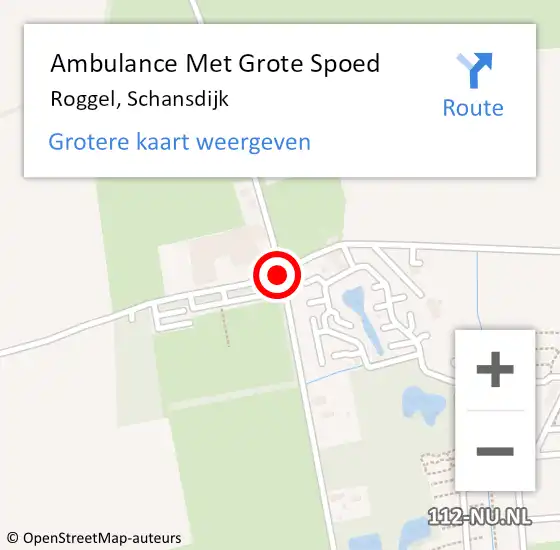 Locatie op kaart van de 112 melding: Ambulance Met Grote Spoed Naar Roggel, Schansdijk op 17 september 2016 12:06