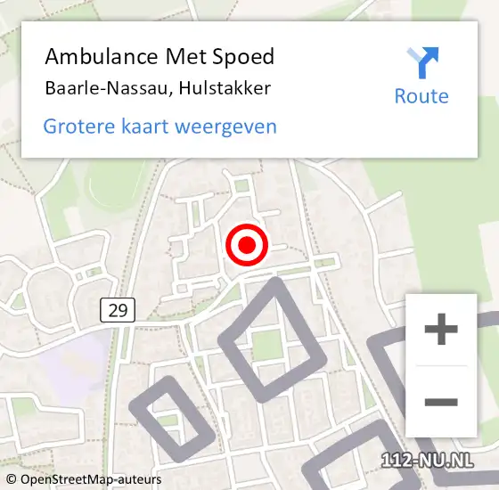 Locatie op kaart van de 112 melding: Ambulance Met Spoed Naar Baarle-Nassau, Hulstakker op 17 september 2016 12:48