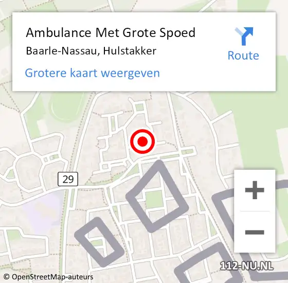 Locatie op kaart van de 112 melding: Ambulance Met Grote Spoed Naar Baarle-Nassau, Hulstakker op 17 september 2016 12:52