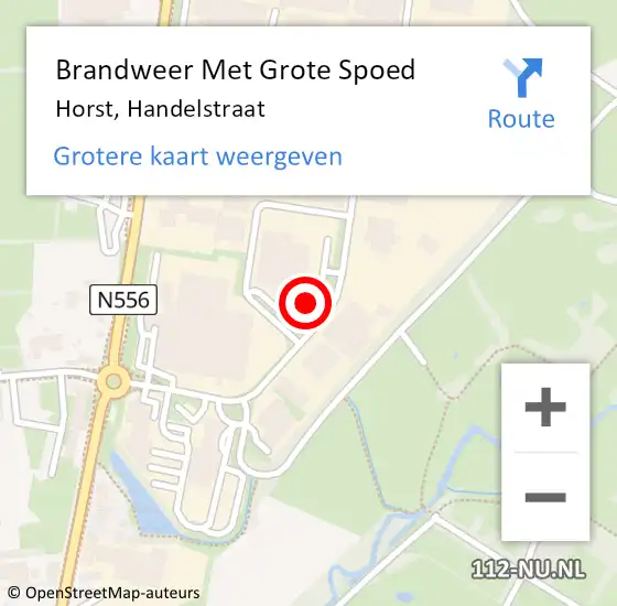 Locatie op kaart van de 112 melding: Brandweer Met Grote Spoed Naar Horst, Handelstraat op 17 september 2016 14:15