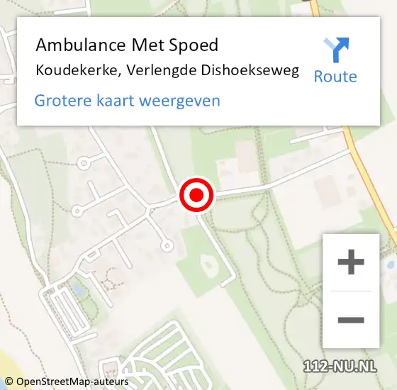 Locatie op kaart van de 112 melding: Ambulance Met Spoed Naar Koudekerke, Verlengde Dishoekseweg op 17 september 2016 15:02