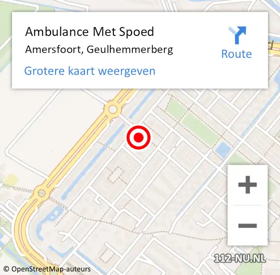 Locatie op kaart van de 112 melding: Ambulance Met Spoed Naar Amersfoort, Geulhemmerberg op 17 september 2016 15:21