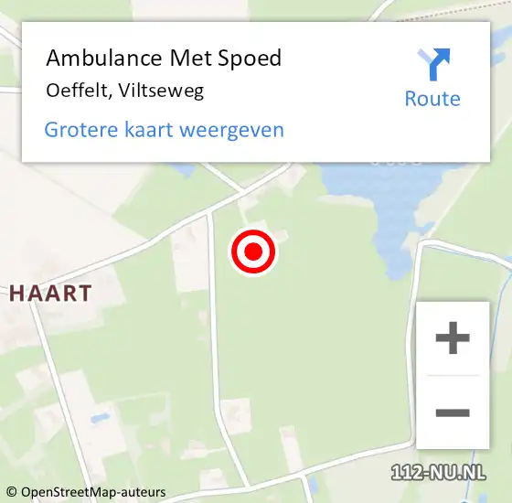 Locatie op kaart van de 112 melding: Ambulance Met Spoed Naar Oeffelt, Viltseweg op 17 september 2016 15:44