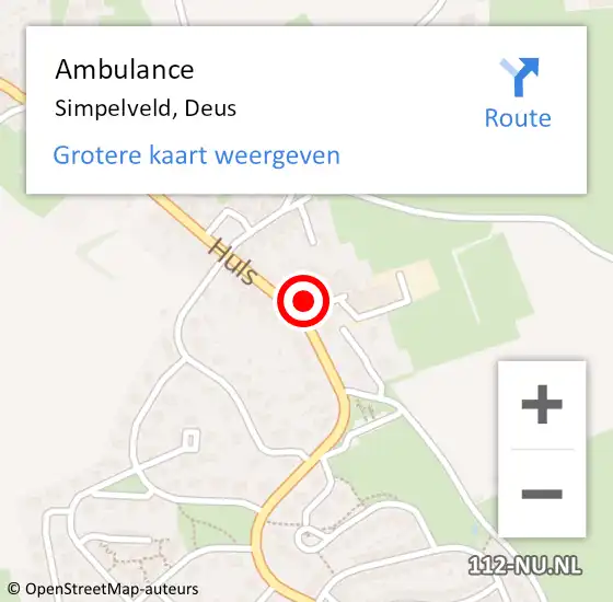 Locatie op kaart van de 112 melding: Ambulance Simpelveld, Deus op 27 december 2013 15:35