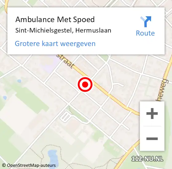 Locatie op kaart van de 112 melding: Ambulance Met Spoed Naar Sint-Michielsgestel, Hermuslaan op 17 september 2016 16:45