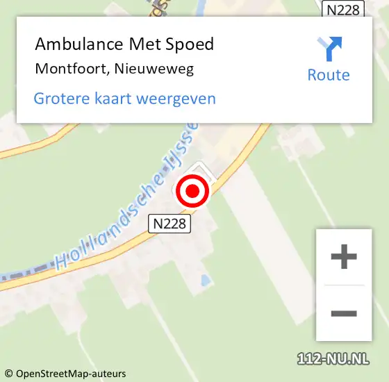 Locatie op kaart van de 112 melding: Ambulance Met Spoed Naar Montfoort, Nieuweweg op 17 september 2016 18:03
