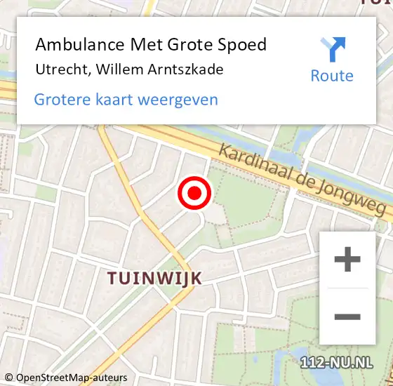 Locatie op kaart van de 112 melding: Ambulance Met Grote Spoed Naar Utrecht, Willem Arntszkade op 17 september 2016 18:22