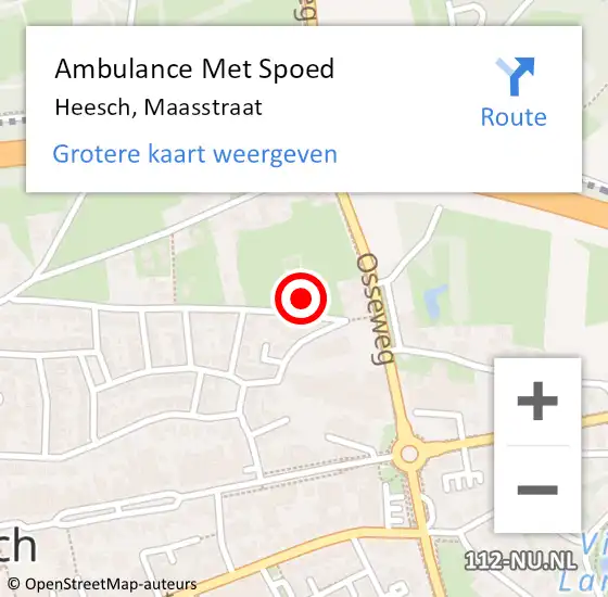 Locatie op kaart van de 112 melding: Ambulance Met Spoed Naar Heesch, Maasstraat op 17 september 2016 18:28