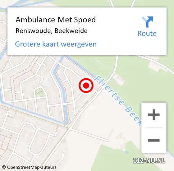 Locatie op kaart van de 112 melding: Ambulance Met Spoed Naar Renswoude, Beekweide op 17 september 2016 19:34