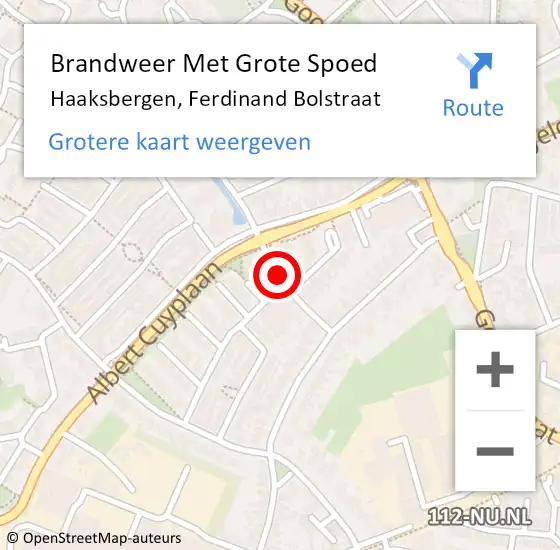 Locatie op kaart van de 112 melding: Brandweer Met Grote Spoed Naar Haaksbergen, Ferdinand Bolstraat op 27 december 2013 16:06