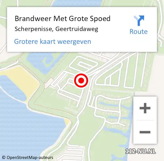 Locatie op kaart van de 112 melding: Brandweer Met Grote Spoed Naar Scherpenisse, Geertruidaweg op 17 september 2016 22:28