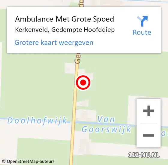Locatie op kaart van de 112 melding: Ambulance Met Grote Spoed Naar Kerkenveld, Gedempte Hoofddiep op 17 september 2016 23:05