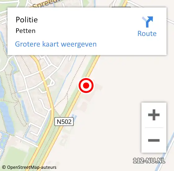 Locatie op kaart van de 112 melding: Politie Petten op 17 september 2016 23:21