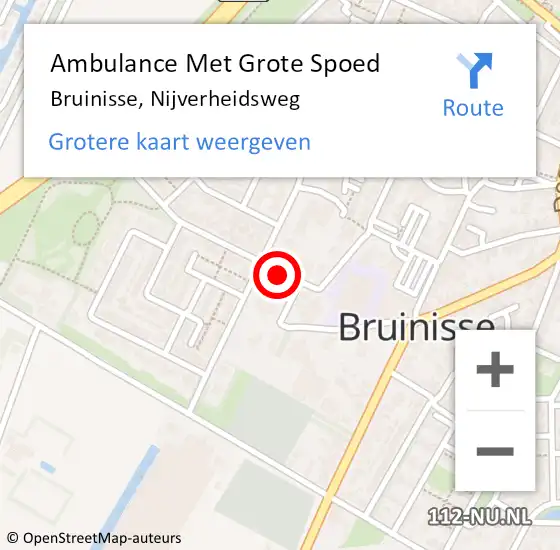 Locatie op kaart van de 112 melding: Ambulance Met Grote Spoed Naar Bruinisse, Nijverheidsweg op 18 september 2016 00:39
