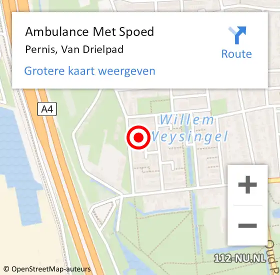 Locatie op kaart van de 112 melding: Ambulance Met Spoed Naar Pernis, Van Drielpad op 18 september 2016 01:59