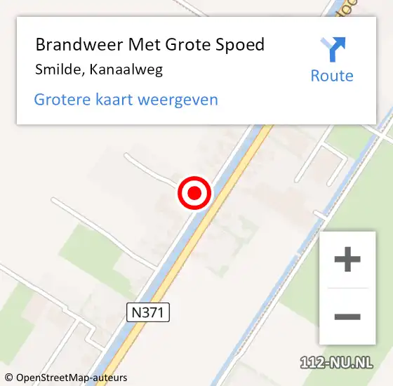 Locatie op kaart van de 112 melding: Brandweer Met Grote Spoed Naar Smilde, Kanaalweg op 18 september 2016 03:49