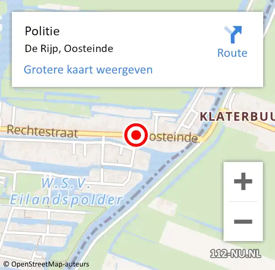 Locatie op kaart van de 112 melding: Politie De Rijp, Oosteinde op 18 september 2016 03:56