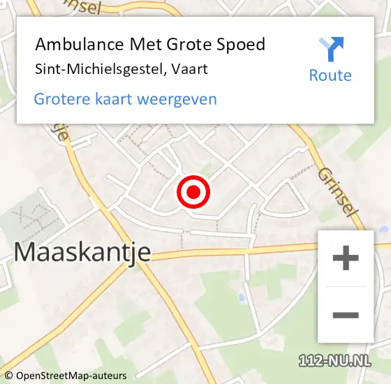 Locatie op kaart van de 112 melding: Ambulance Met Grote Spoed Naar Sint-Michielsgestel, Vaart op 18 september 2016 06:56