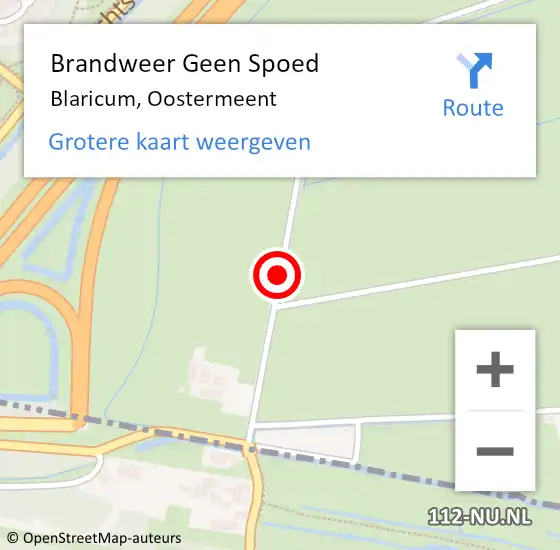 Locatie op kaart van de 112 melding: Brandweer Geen Spoed Naar Blaricum, Oostermeent op 18 september 2016 10:08