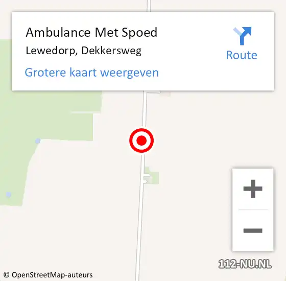 Locatie op kaart van de 112 melding: Ambulance Met Spoed Naar Lewedorp, Dekkersweg op 18 september 2016 10:52