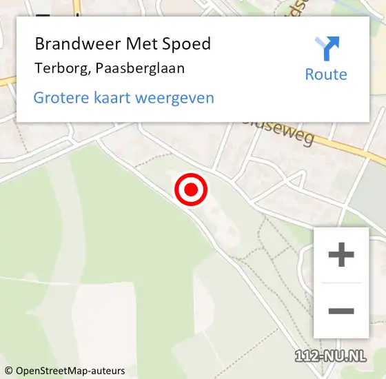 Locatie op kaart van de 112 melding: Brandweer Met Spoed Naar Terborg, Paasberglaan op 18 september 2016 12:37