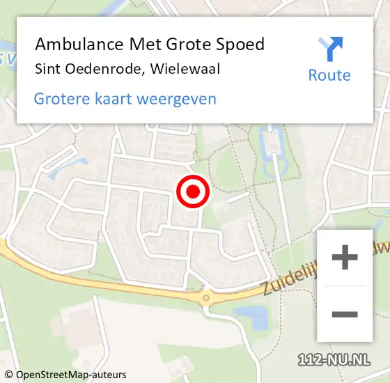 Locatie op kaart van de 112 melding: Ambulance Met Grote Spoed Naar Sint Oedenrode, Wielewaal op 18 september 2016 12:53