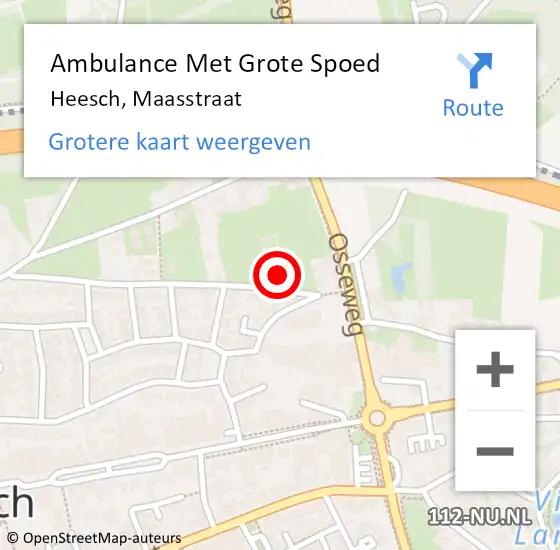 Locatie op kaart van de 112 melding: Ambulance Met Grote Spoed Naar Heesch, Maasstraat op 18 september 2016 13:39