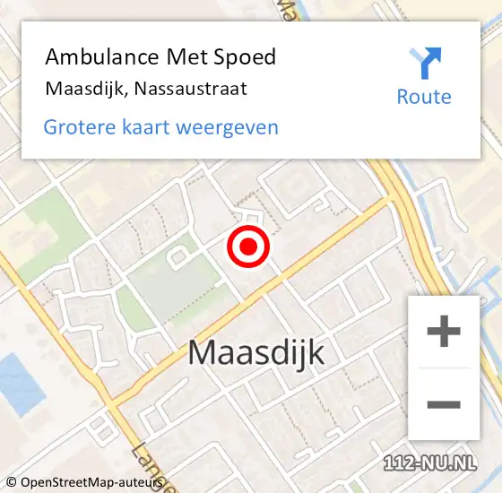 Locatie op kaart van de 112 melding: Ambulance Met Spoed Naar Maasdijk, Nassaustraat op 18 september 2016 13:50