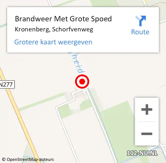 Locatie op kaart van de 112 melding: Brandweer Met Grote Spoed Naar Kronenberg, Schorfvenweg op 18 september 2016 15:01