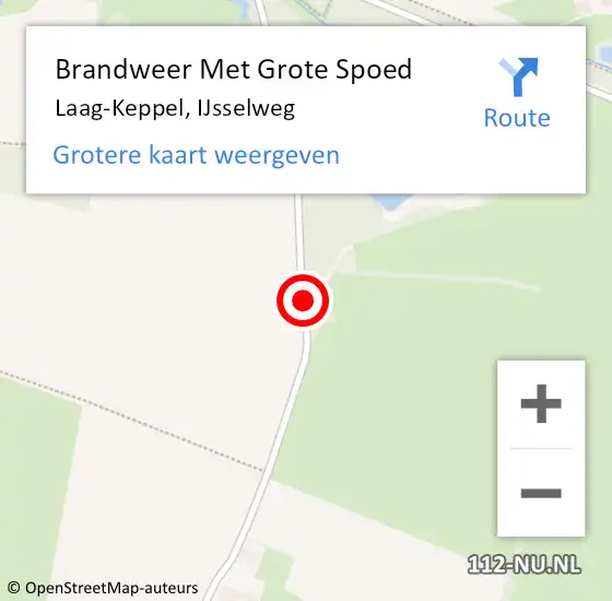 Locatie op kaart van de 112 melding: Brandweer Met Grote Spoed Naar Laag-Keppel, IJsselweg op 18 september 2016 18:13