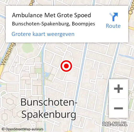 Locatie op kaart van de 112 melding: Ambulance Met Grote Spoed Naar Bunschoten-Spakenburg, Boompjes op 27 december 2013 17:41