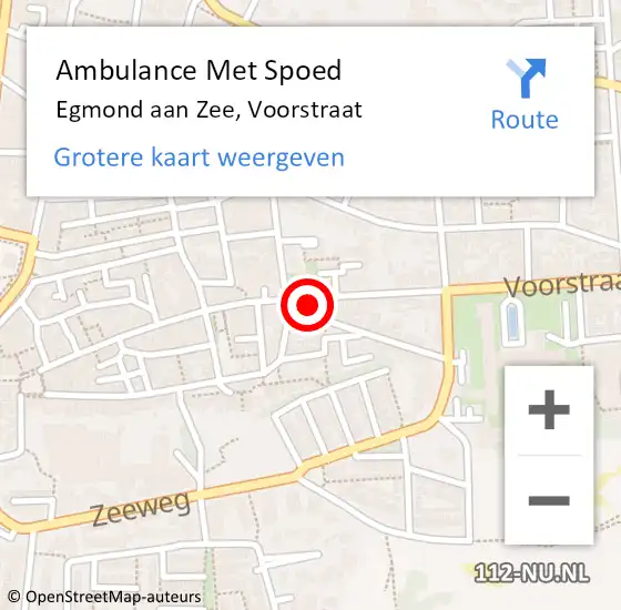 Locatie op kaart van de 112 melding: Ambulance Met Spoed Naar Egmond aan Zee, Voorstraat op 18 september 2016 21:35