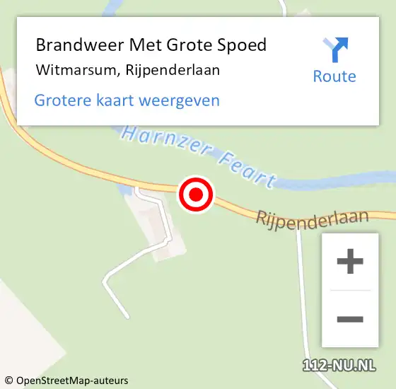 Locatie op kaart van de 112 melding: Brandweer Met Grote Spoed Naar Witmarsum, Rijpenderlaan op 27 december 2013 17:43