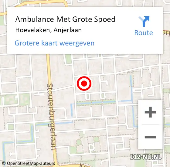 Locatie op kaart van de 112 melding: Ambulance Met Grote Spoed Naar Hoevelaken, Anjerlaan op 18 september 2016 22:29