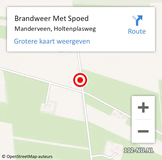 Locatie op kaart van de 112 melding: Brandweer Met Spoed Naar Manderveen, Holtenplasweg op 19 september 2016 00:26