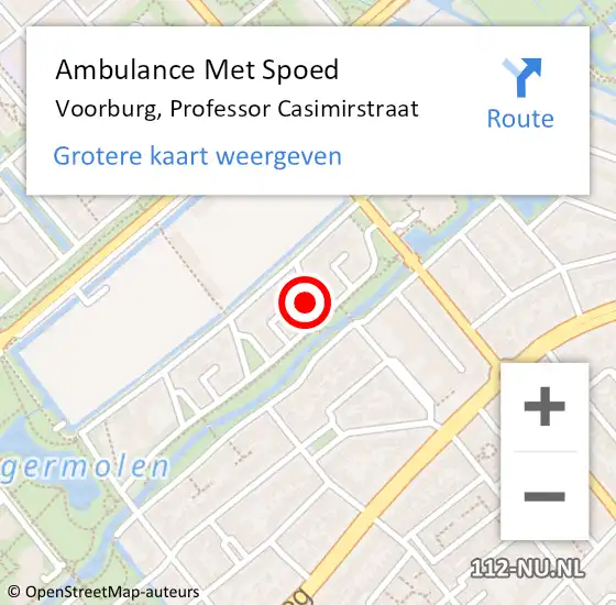 Locatie op kaart van de 112 melding: Ambulance Met Spoed Naar Voorburg, Professor Casimirstraat op 19 september 2016 06:49