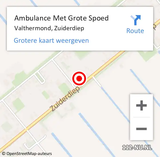 Locatie op kaart van de 112 melding: Ambulance Met Grote Spoed Naar Valthermond, Zuiderdiep op 19 september 2016 08:12