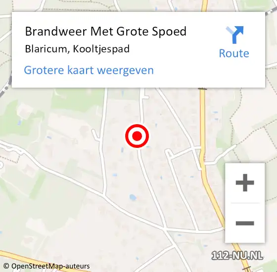 Locatie op kaart van de 112 melding: Brandweer Met Grote Spoed Naar Blaricum, Kooltjespad op 19 september 2016 08:37