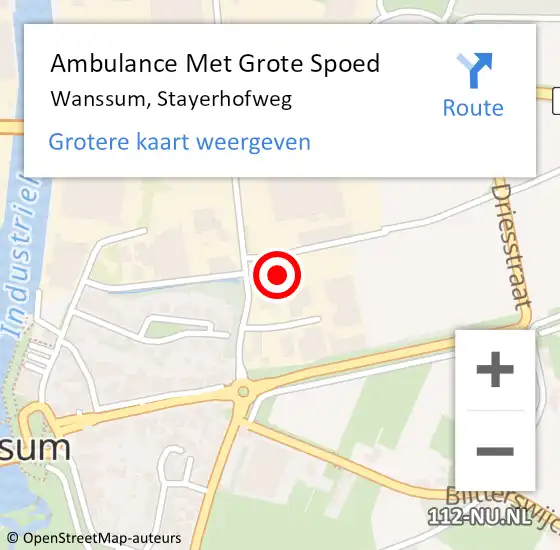 Locatie op kaart van de 112 melding: Ambulance Met Grote Spoed Naar Wanssum, Stayerhofweg op 19 september 2016 09:58