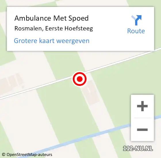 Locatie op kaart van de 112 melding: Ambulance Met Spoed Naar Rosmalen, Eerste Hoefsteeg op 19 september 2016 10:18