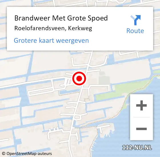 Locatie op kaart van de 112 melding: Brandweer Met Grote Spoed Naar Roelofarendsveen, Kerkweg op 19 september 2016 11:12