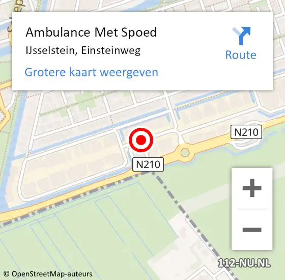 Locatie op kaart van de 112 melding: Ambulance Met Spoed Naar IJsselstein, Einsteinweg op 19 september 2016 11:43