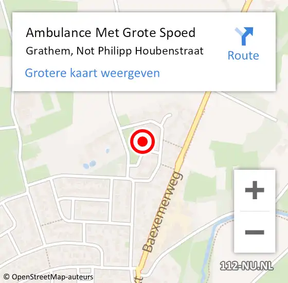 Locatie op kaart van de 112 melding: Ambulance Met Grote Spoed Naar Grathem, Not Philipp Houbenstraat op 19 september 2016 11:55