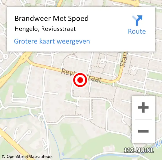 Locatie op kaart van de 112 melding: Brandweer Met Spoed Naar Hengelo, Reviusstraat op 19 september 2016 12:20