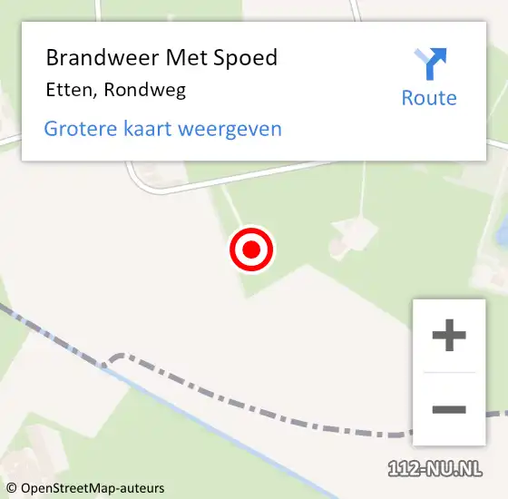 Locatie op kaart van de 112 melding: Brandweer Met Spoed Naar Etten, Rondweg op 19 september 2016 12:37