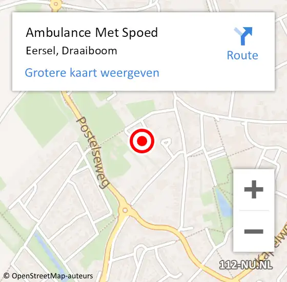 Locatie op kaart van de 112 melding: Ambulance Met Spoed Naar Eersel, Draaiboom op 19 september 2016 12:39