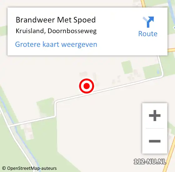 Locatie op kaart van de 112 melding: Brandweer Met Spoed Naar Kruisland, Doornbosseweg op 19 september 2016 13:03