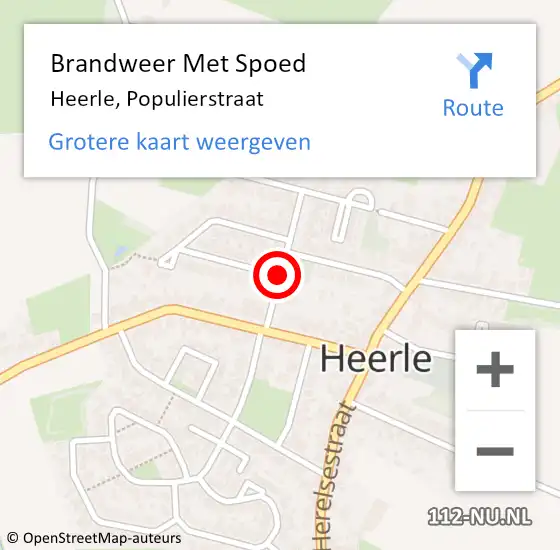 Locatie op kaart van de 112 melding: Brandweer Met Spoed Naar Heerle, Populierstraat op 19 september 2016 13:12