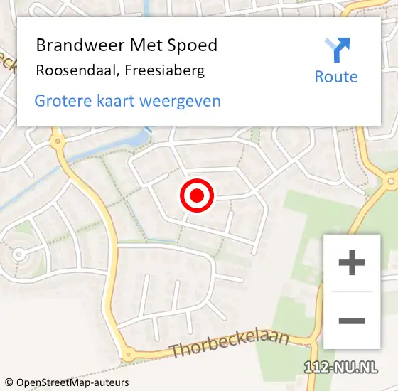 Locatie op kaart van de 112 melding: Brandweer Met Spoed Naar Roosendaal, Freesiaberg op 19 september 2016 13:29