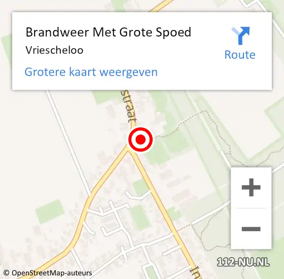 Locatie op kaart van de 112 melding: Brandweer Met Grote Spoed Naar Vriescheloo op 19 september 2016 15:17